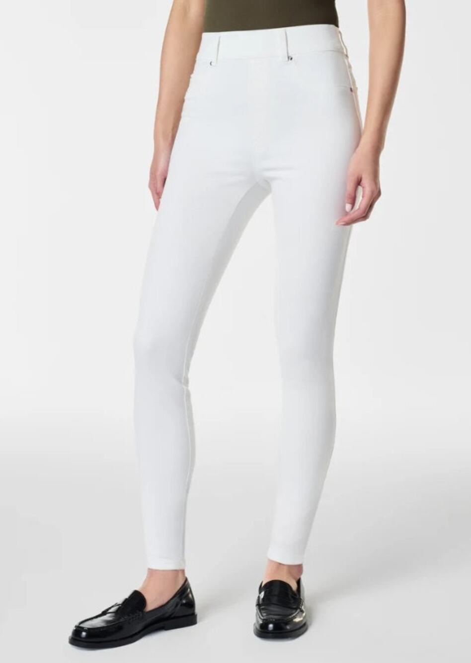 NWT Spanx White Ankle High-Rise Skinny EveryWear Denim Jeans (20271R), Size L